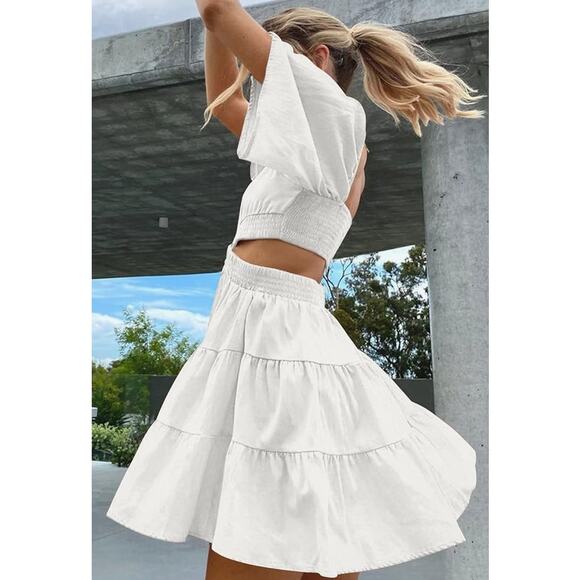 Short Flutter Sleeve Cut Out Dress- Size XS - Picture 3 of 5